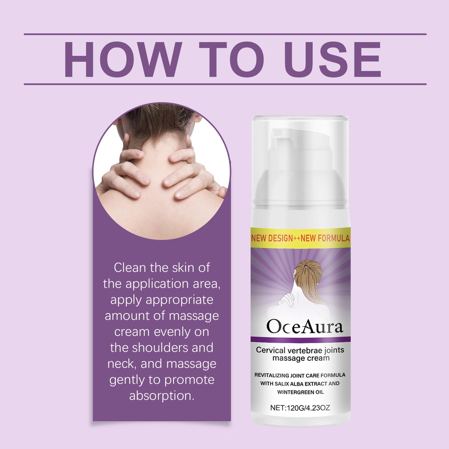 OceAura Shoulder And Neck Massage Cream Gentle Care For Shoulder And Neck Daily Massage With Topical Treatment Cream