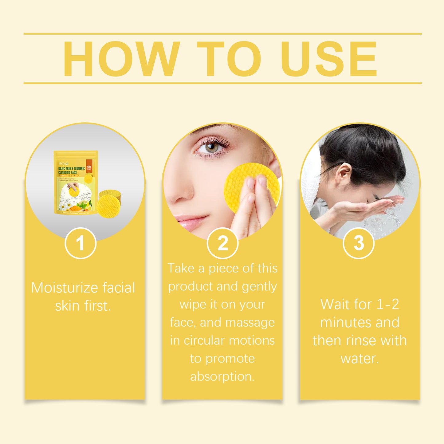 Turmeric Acid Cleansing Pad Gently Cleanses Face, Moisturizes Skin, Moisturizes Oil And Cleanses Face