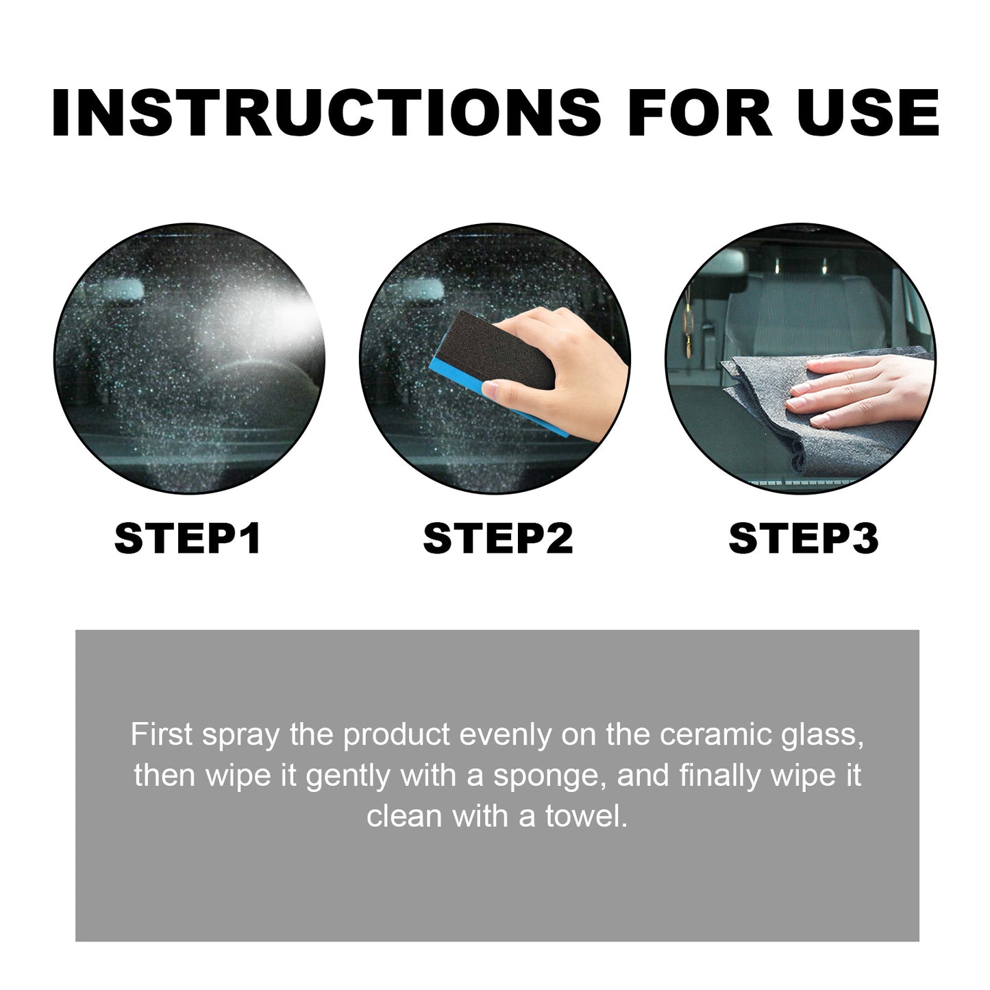 Ceramic Spray Coating, Window Front Windshield Stain Remover Oil Film Cleaner