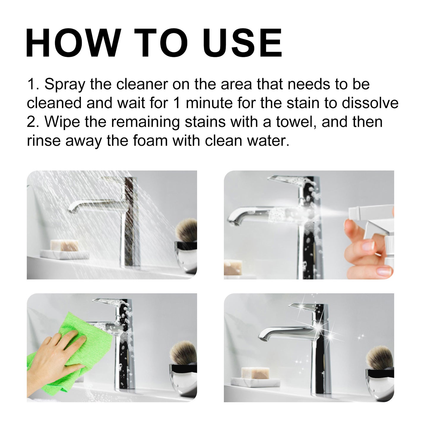 Power Bathroom Foamer, Toilet Tub Wash Basin Tile Decontamination Cleaning Spray