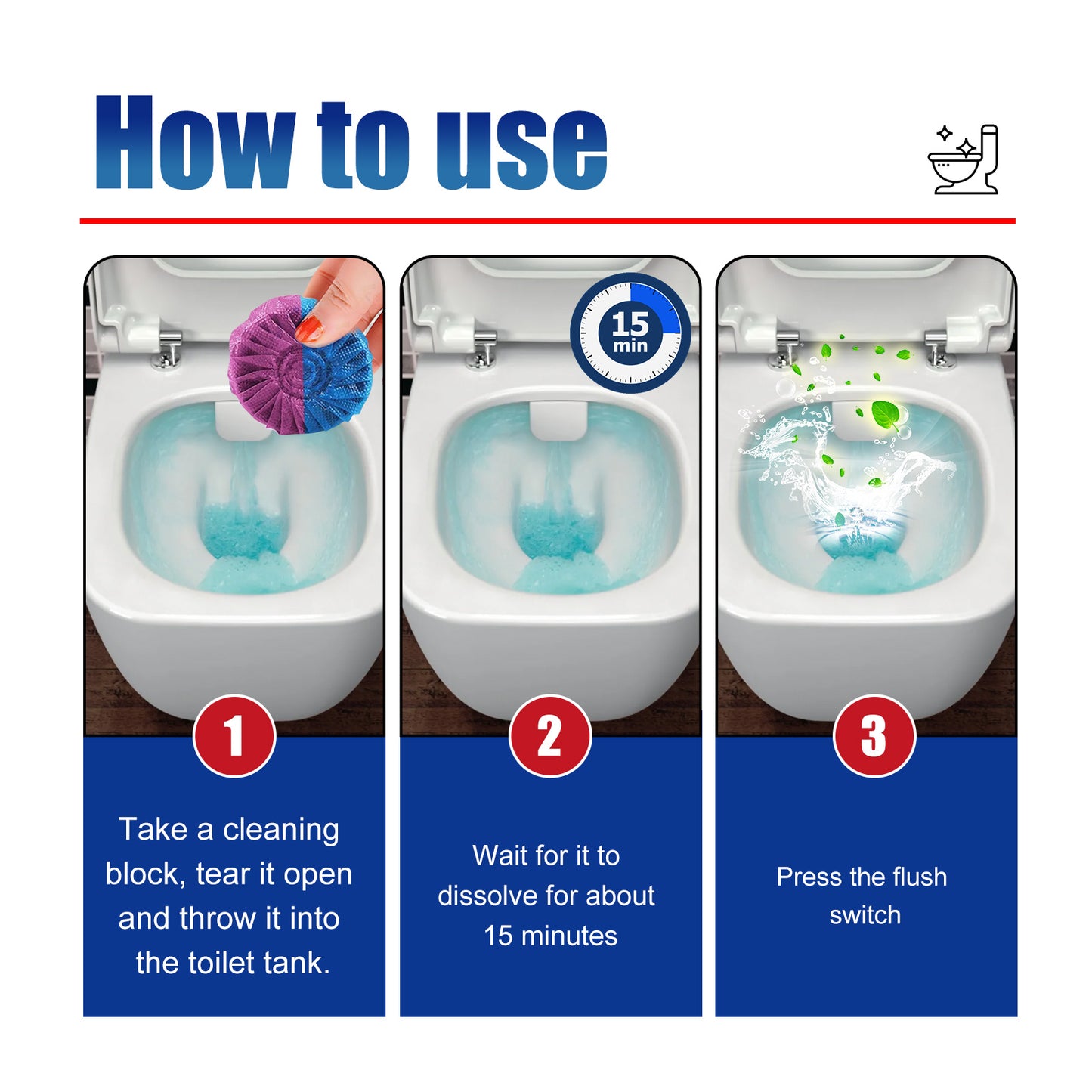 Jaysuing Toilet Cleaning Block, Deodorizing Remove Scale And Urine Stains Household Toilet Cleaning Block