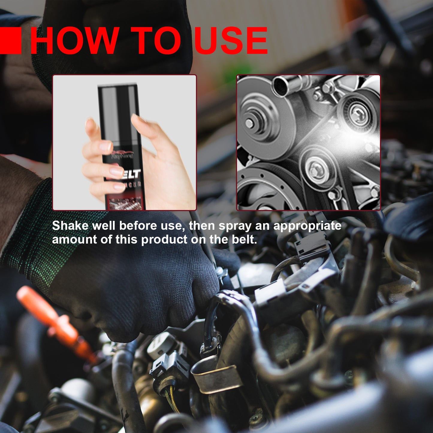 Belt Silencer, Automobile Belt Abnormal Noise Aging Rubber Strip Protection And Maintenance Agent