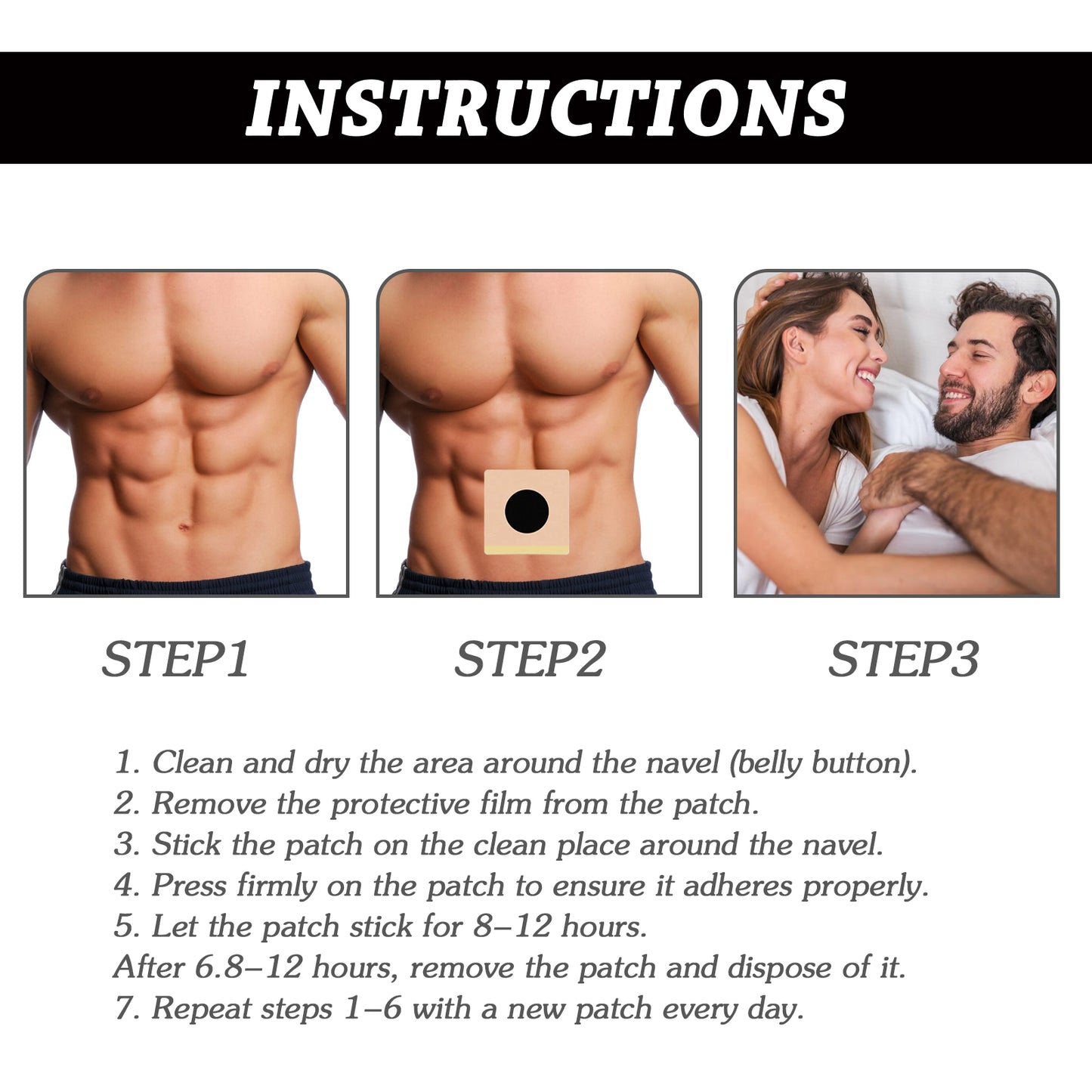 Prostate Patches, Men's Body Toning Care To Relieve Itching Discomfort Health Care Belly Button Patch