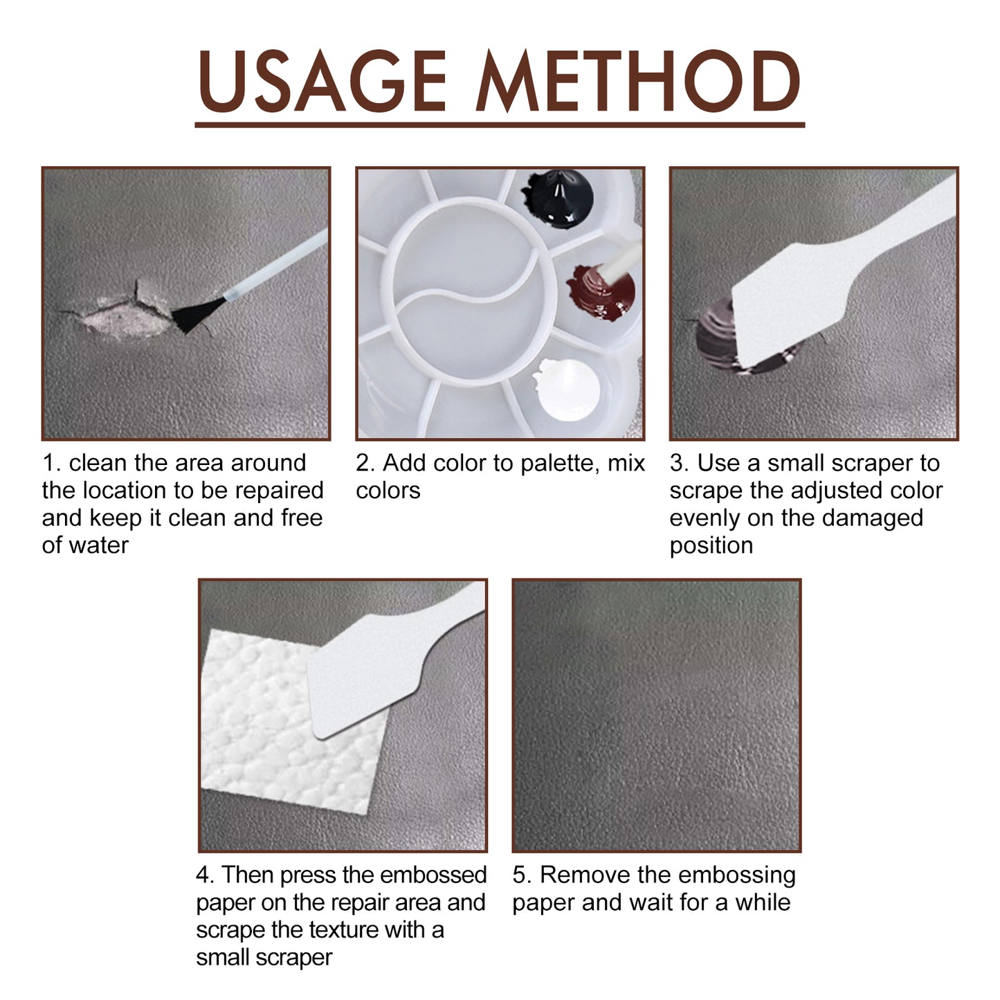 EELHOE Car Leather Touch-Up Cream (Grey) Leather Bag Leather Shoe Leather Refurbishment Sofa Leather Touch-Up Cream Color Modifier