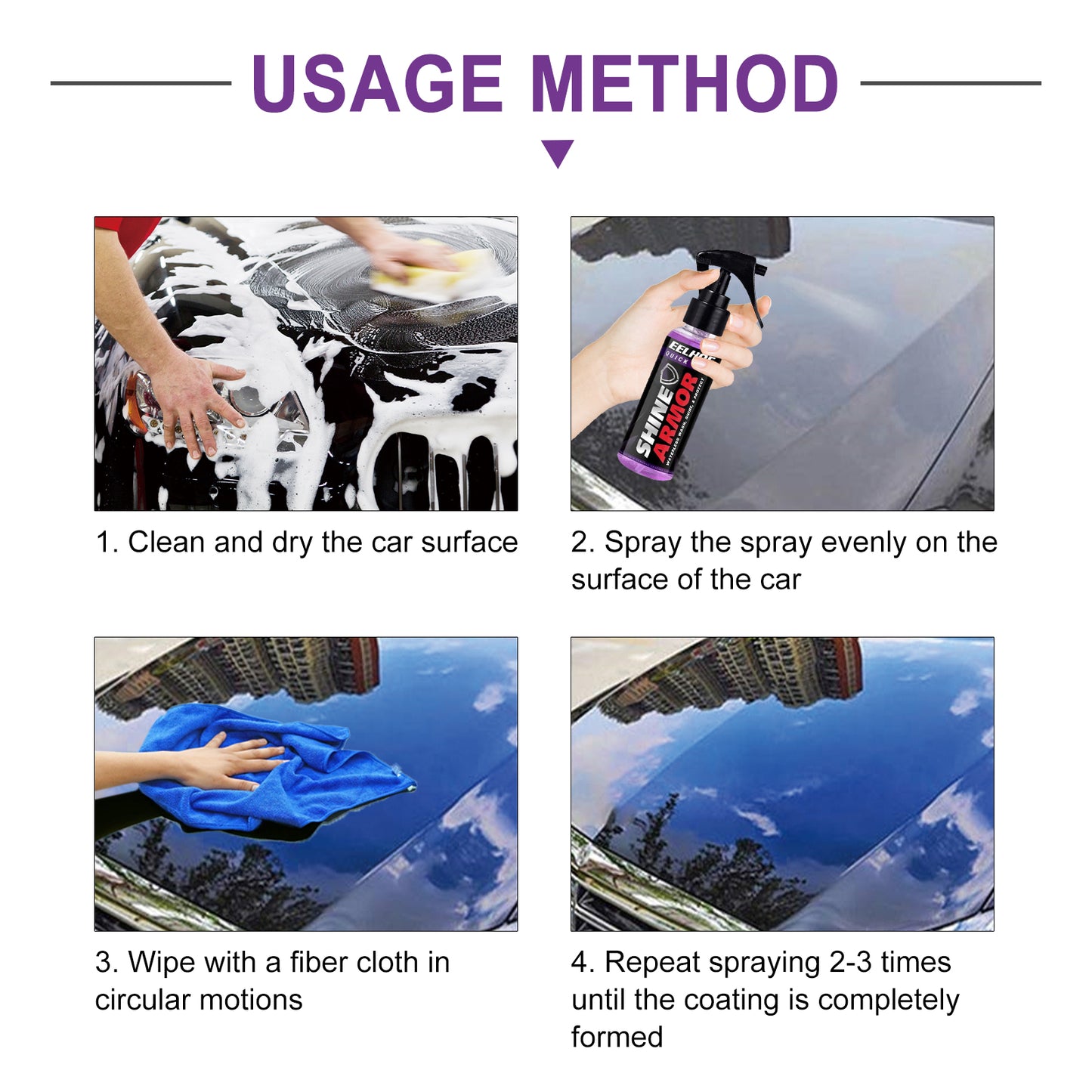 EELHOE Purple Coating (30ml) Hand-Sprayed Wax Microcrystalline Automotive Coating Agent, Spray Coating Automotive Nano Coating Agent