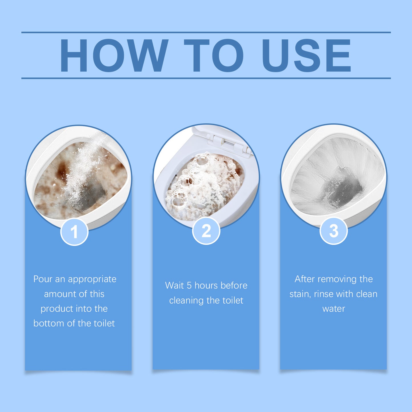 Oxygen Toilet Cleaner Powder, Easy Decontamination Keep Clean With A Quick Blistering Toilet Cleaner