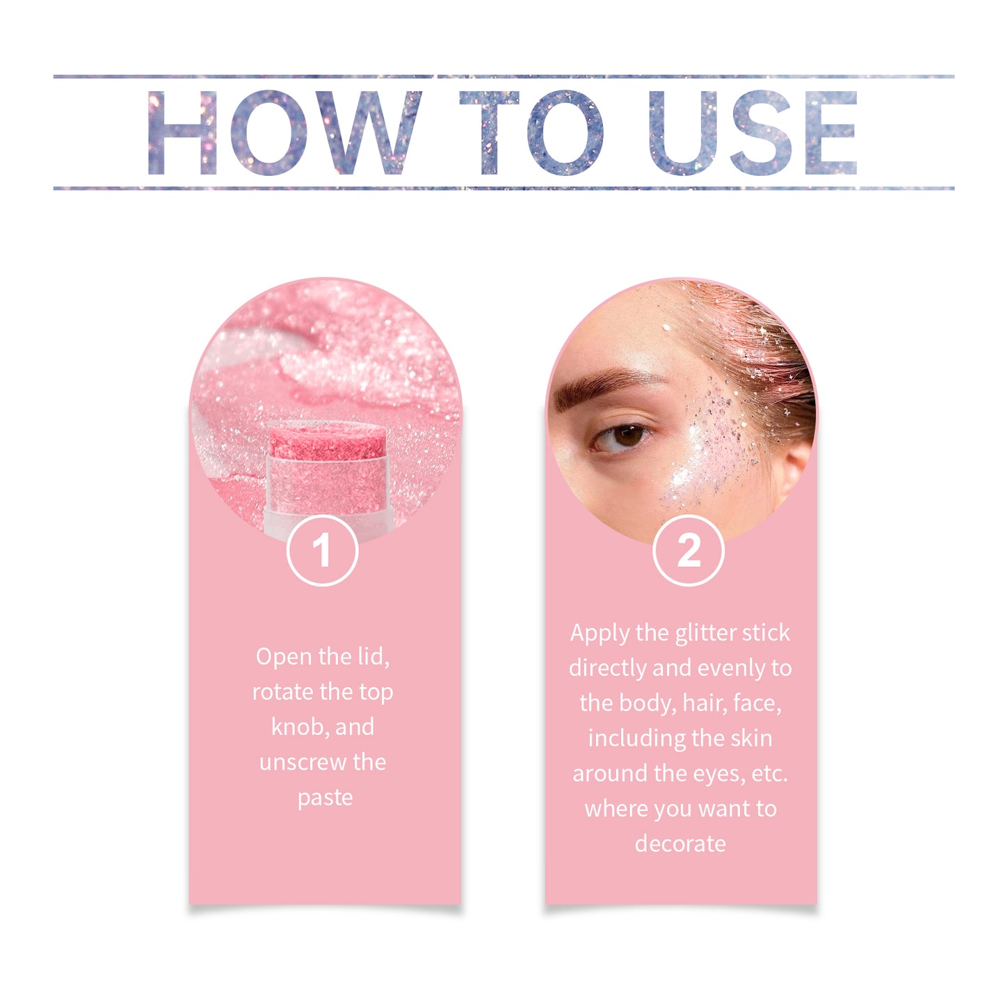 Jaysuing Sequined Glitter Stick (Pink), Party, Dance, Performance, Makeup, Face, Body, Collarbone, Highlight And Shine