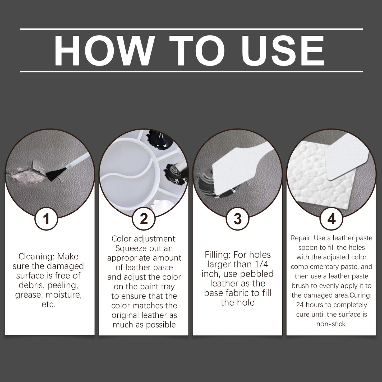 Jakehoe Leather Repair Kit Furniture Sofa Seats Car Interior Leather Cleaning Refurbishment Repair Cream