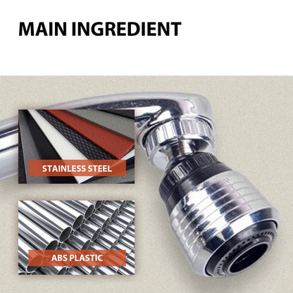 Supercharged Shower Head Home Kitchen Faucet Anti-Splash Head Universal Rotary Supercharged Stainless Steel Shower Head