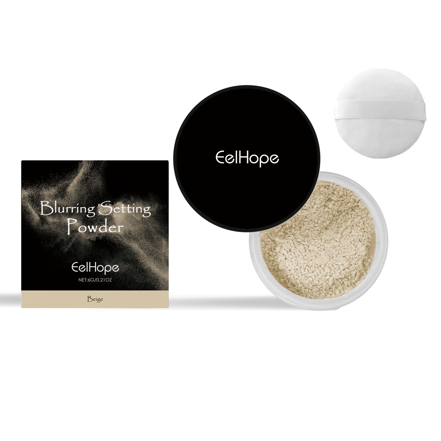 Eelhope The Setting Powder (Beige) Has A Natural, Light, Fine, Breathable And Snaky Look. It Is Suitable For Both Dry And Wet Use And Can Last For A Long Time Without Makeup Fading