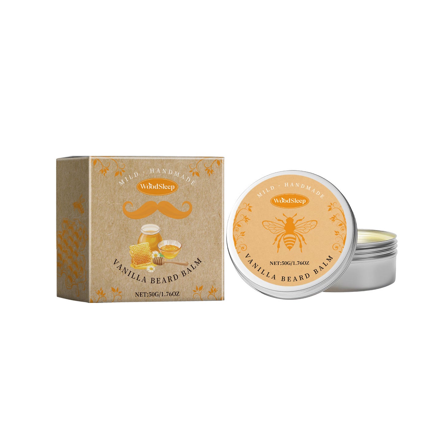 WoodSleep Men's Beard Balm Gentle Nourishing Beard Fragrance Soft, Bright And Three-Dimensional Shape