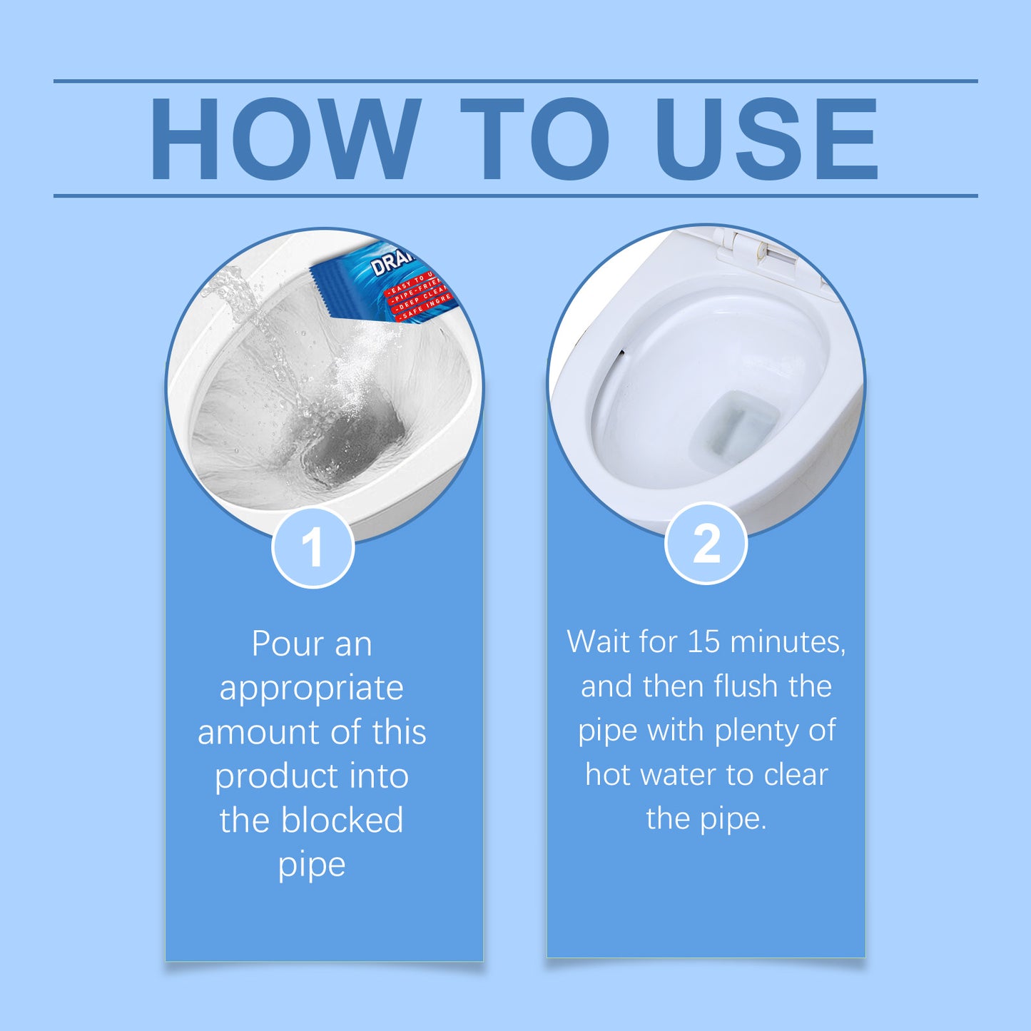 Pipe Dredging Powder, Toilet Pipe Toilet Floor Drain Kitchen Drain Clogged Dredging Powder