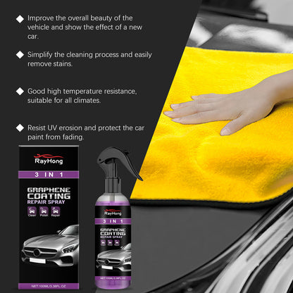 Rayhong 3-In-1 Automotive Paint Protection Spray, Nano-Coating Spray For Waterproofing, Anti-Fogging And Brightening Of Car Surfaces