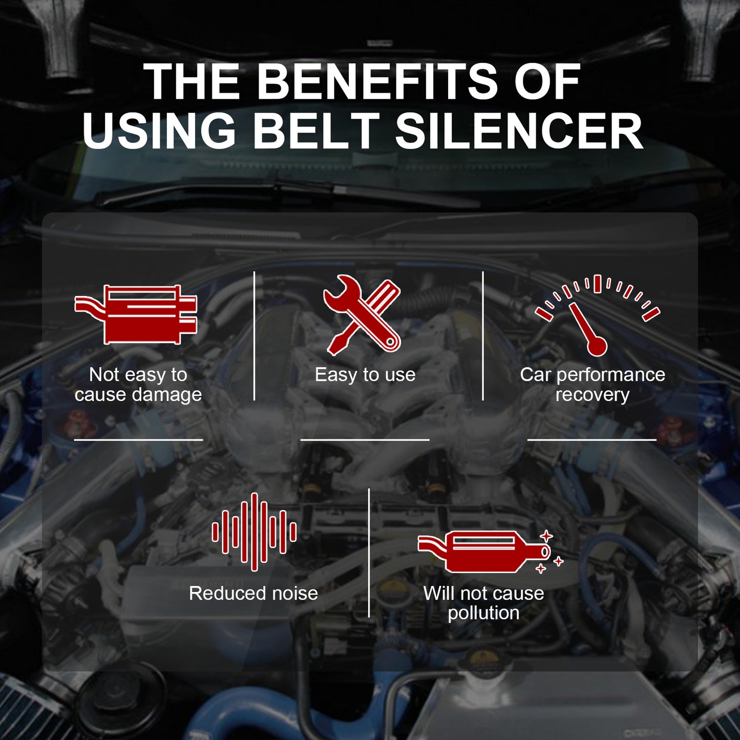 Belt Silencer, Automobile Belt Abnormal Noise Aging Rubber Strip Protection And Maintenance Agent