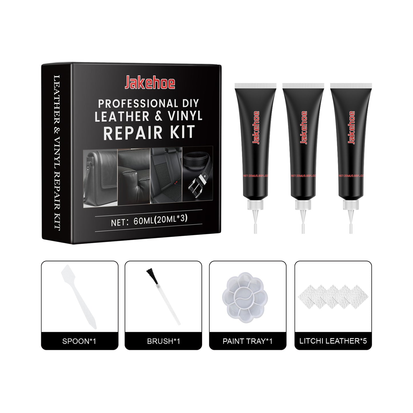 Jakehoe Leather Repair Kit Furniture Sofa Seats Car Interior Leather Cleaning Refurbishment Repair Cream