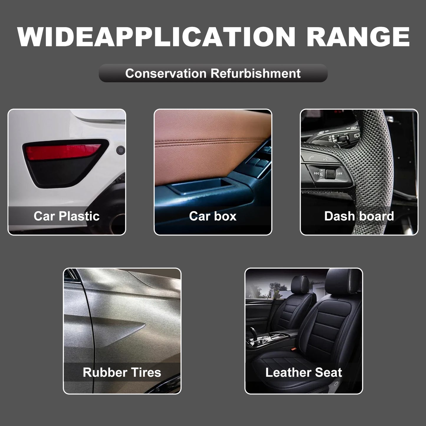 Plastic Restorer, Car Seat Interior Instrument Panel Cleaning Decontamination Polish Refurbishing Agent