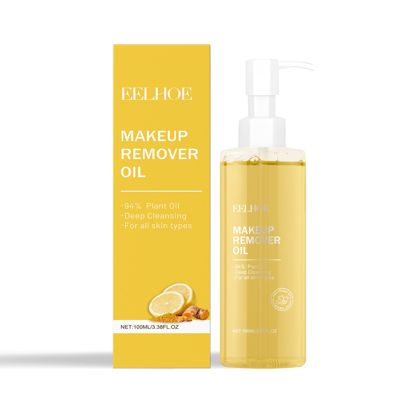 EELHOE Ginger Lemon Cleansing Oil, Care For The Skin And Clean Pores Gentle, Refreshing And Non-Tight Cleansing Oil