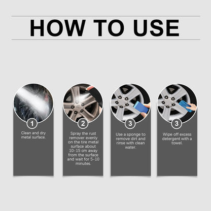 Homonth Automobile Tire Rust Spray, Dust Cleaning Steel Ring Rust Polishing Clean Wheel Rust Remover