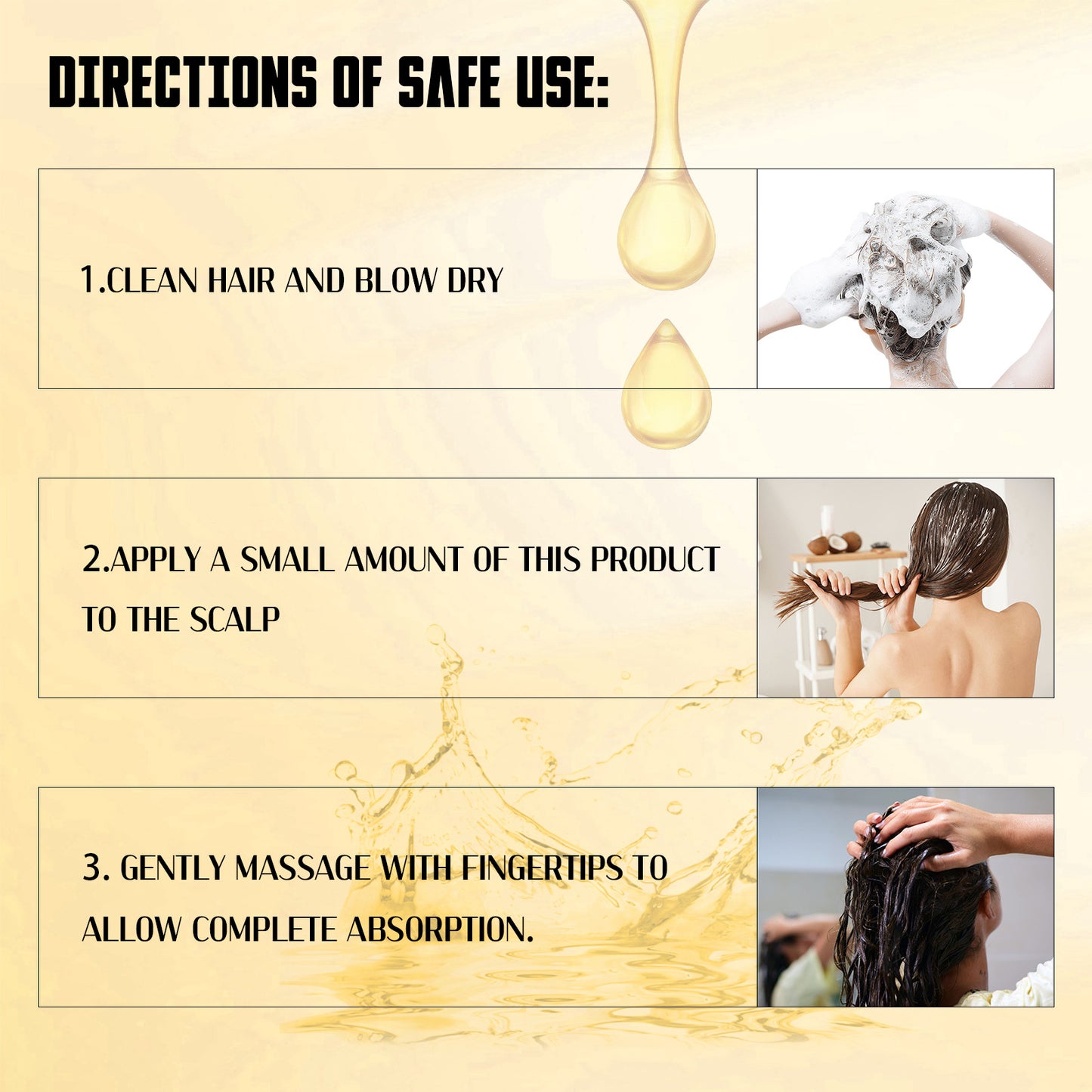 Biotin Hair Growth Roll On Massage Essence, Strong Hair Nourishing Hair Root Repair Dry Hair Essence