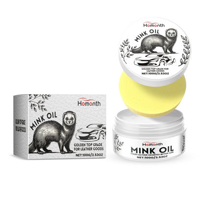 Homonth Automotive Leather Care Cleaning Cream, Automotive Interior Seat Decontamination Bright Maintenance Care Cream