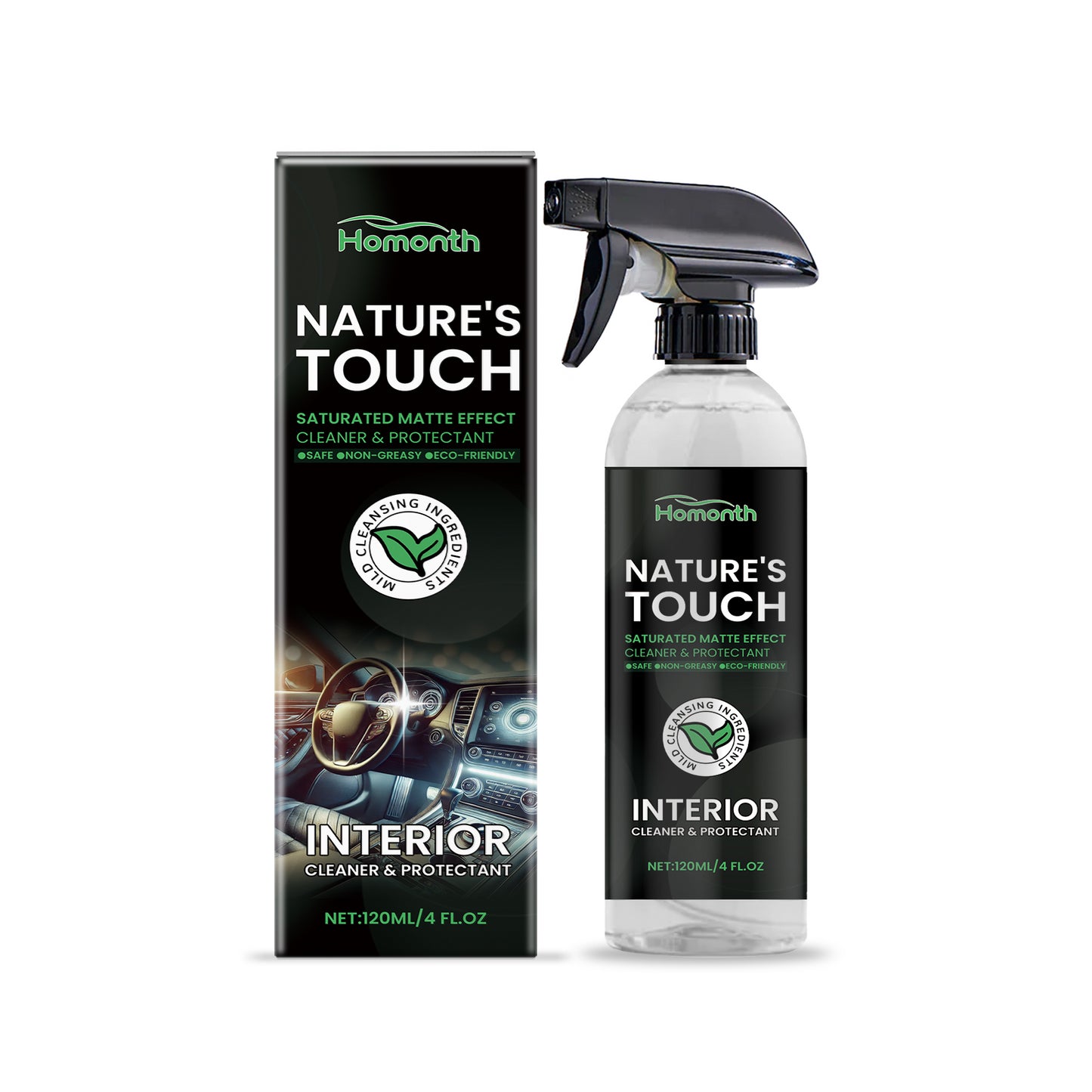 Homonth Car Interior Cleaner, Interior Decoration Soft Seat Steering Wheel Cleaning Refurbishment Decontamination Maintenance Agent