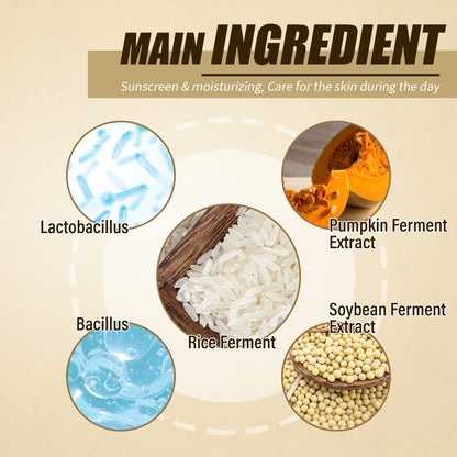 Rice Probiotic Protective Cream, Refreshing Anti-UV Moisturizing Face Protective Cream