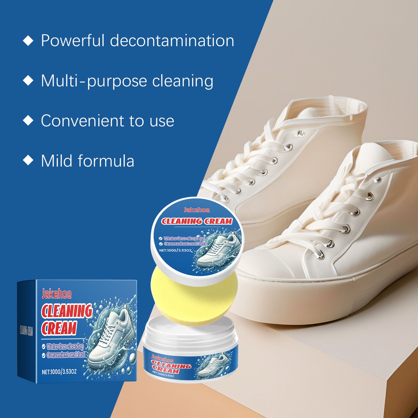 Small White Shoe Cleaning Cream Wash Free Upper To Remove Stains Bright White Multi-Functional Shoe Cleaning Cream