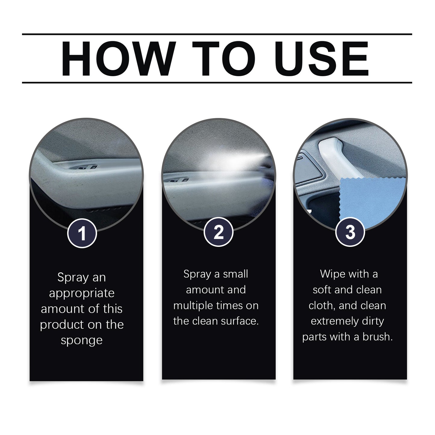 Homonth Car Interior Cleaner, Interior Decoration Soft Seat Steering Wheel Cleaning Refurbishment Decontamination Maintenance Agent