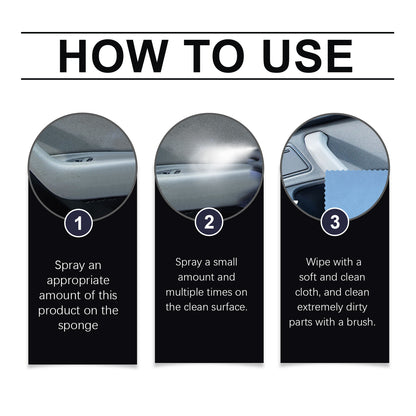 Homonth Car Interior Cleaner, Interior Decoration Soft Seat Steering Wheel Cleaning Refurbishment Decontamination Maintenance Agent
