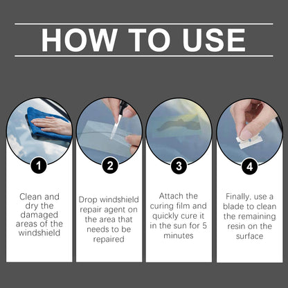 Rayhong Car Windshield Repair Drops Front Windshield Repair Fluid set for quick repair of cracks