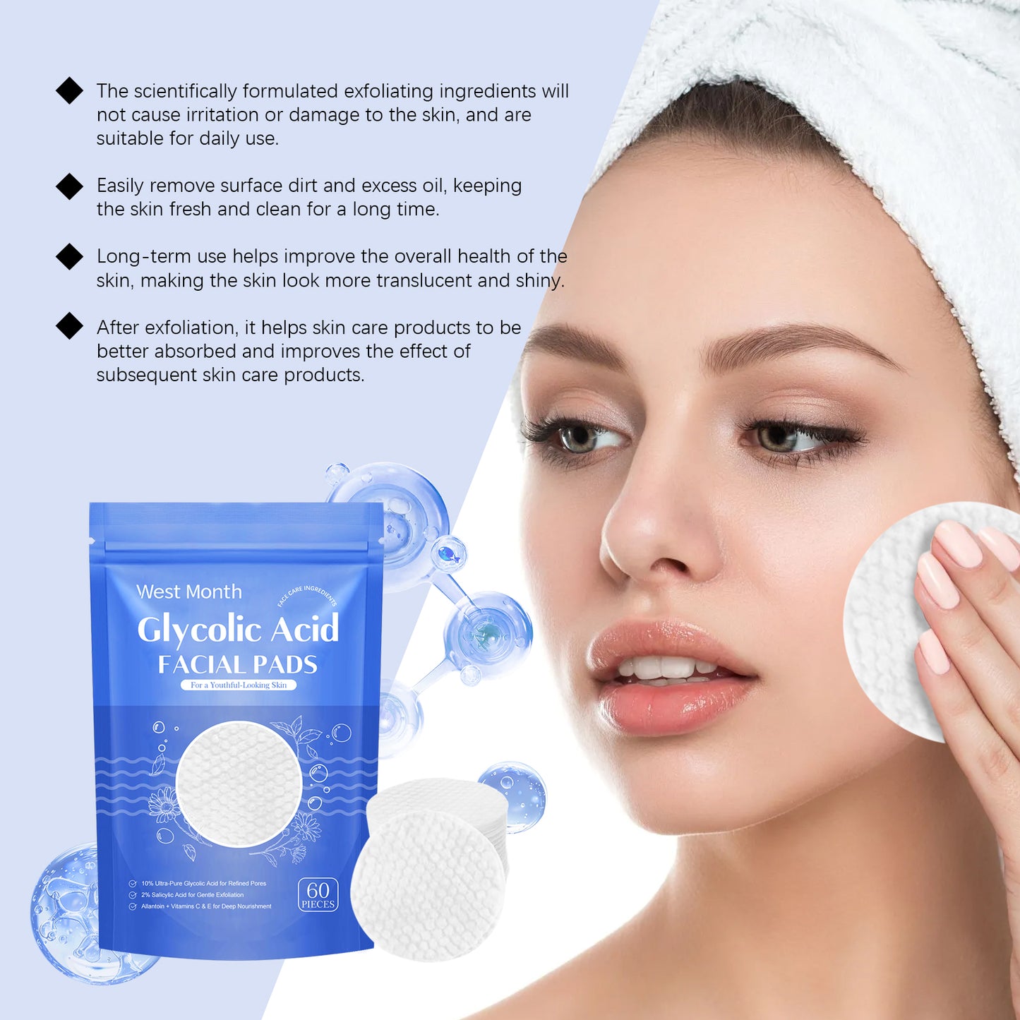 Salicylic Acid Cleansing Pad Gently Cleanses Facial Skin Hydrating Skin Care Cleanser