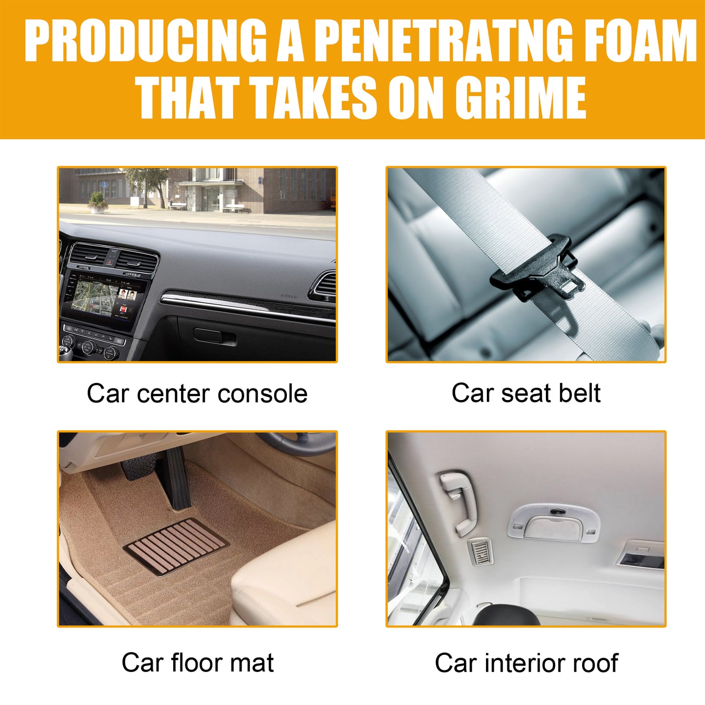Multi-Purpose Foam Cleaner For Cars, Car Interior Seat Fabric Decontamination Refurbished Cleaning