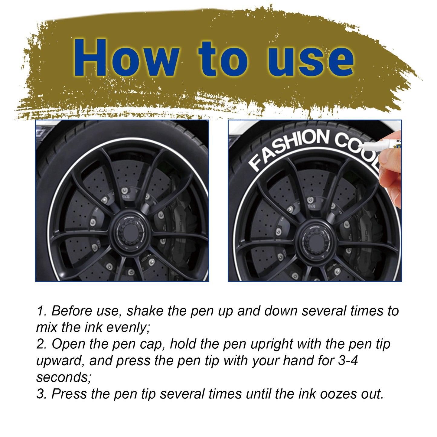 Rayhong Paint Markers, Small Portable Waterproof Quick-Drying Drawing Marker For Cars Doodle Pen