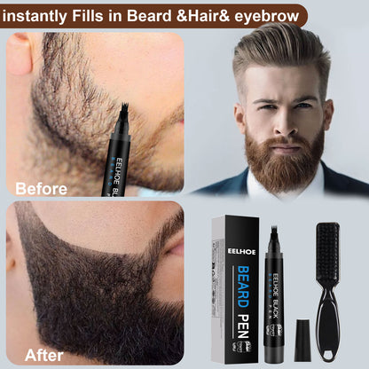 Beard Refill Pen Kit Men's Beard Natural Waterproof Beard Pen Beard Tracing Pen