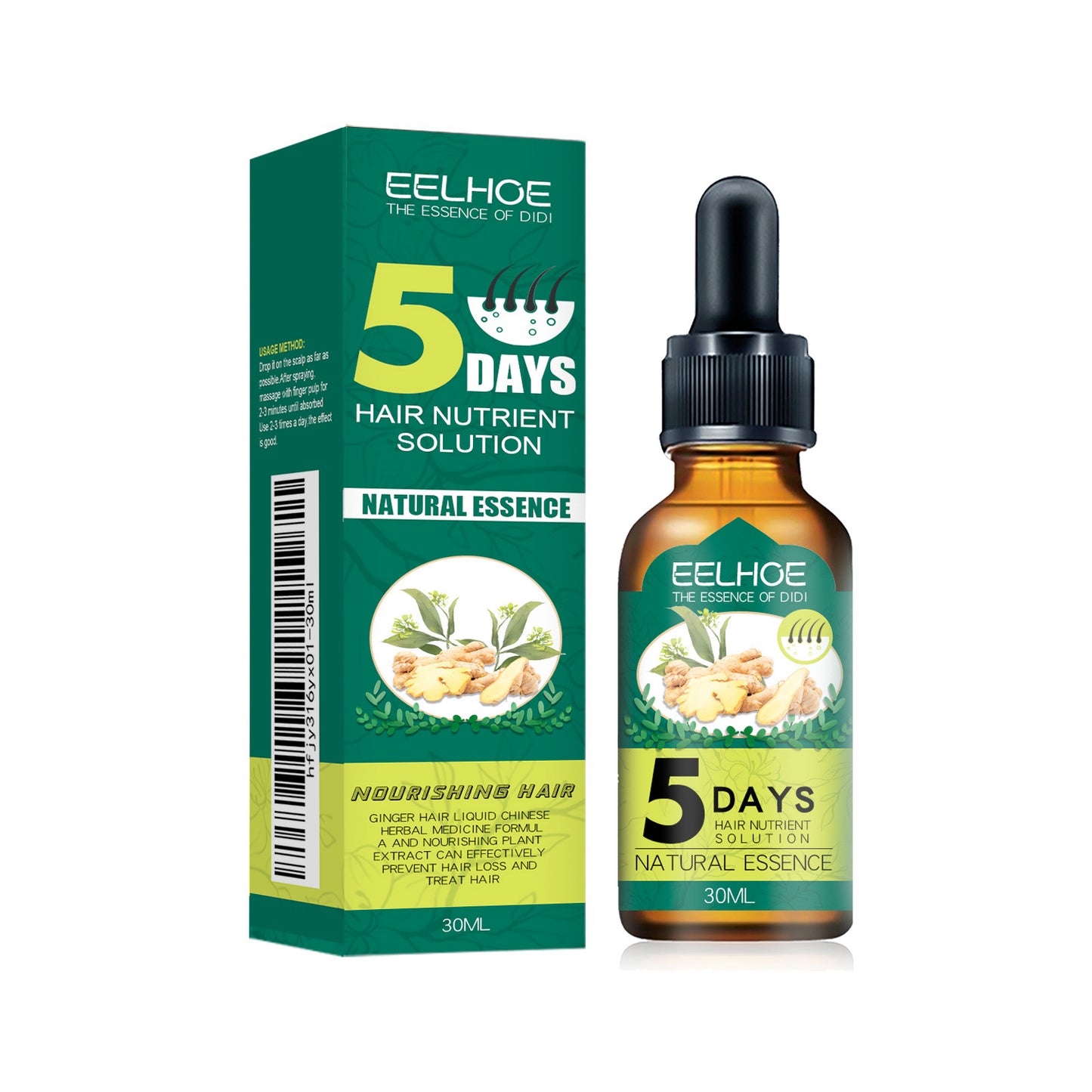 EELHOE Ginger Hair Essential Oil Moisturizes And Softens Hair And Repairs Frizzy Damaged Hair