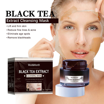 Black Tea Extract Cleansing Mask, Clean And Delicate Pore Brightening Skin Rejuvenating Daub Type Facial Mask