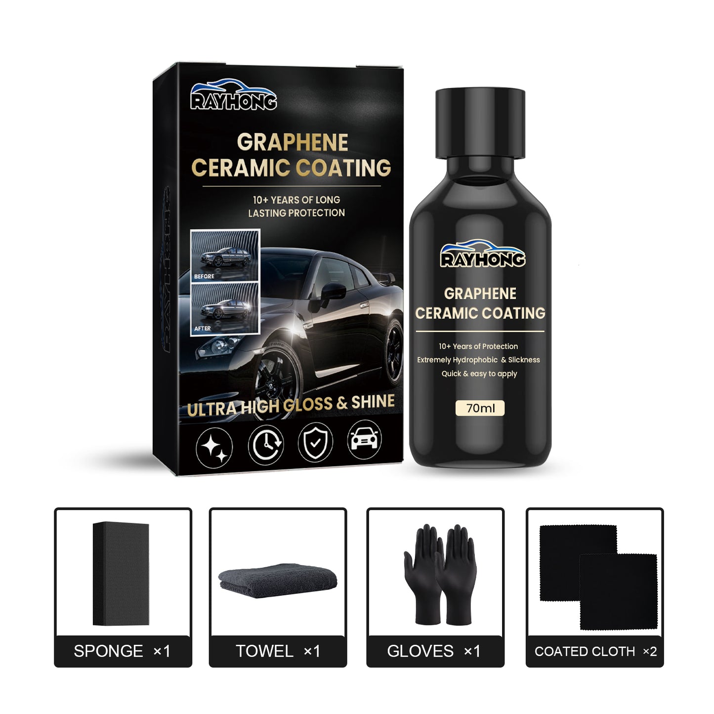 Graphene Ceramic Coating, Super Water Plating Crystal Coating Waterproof Coating Sealing Glaze Maintenance Car Paint