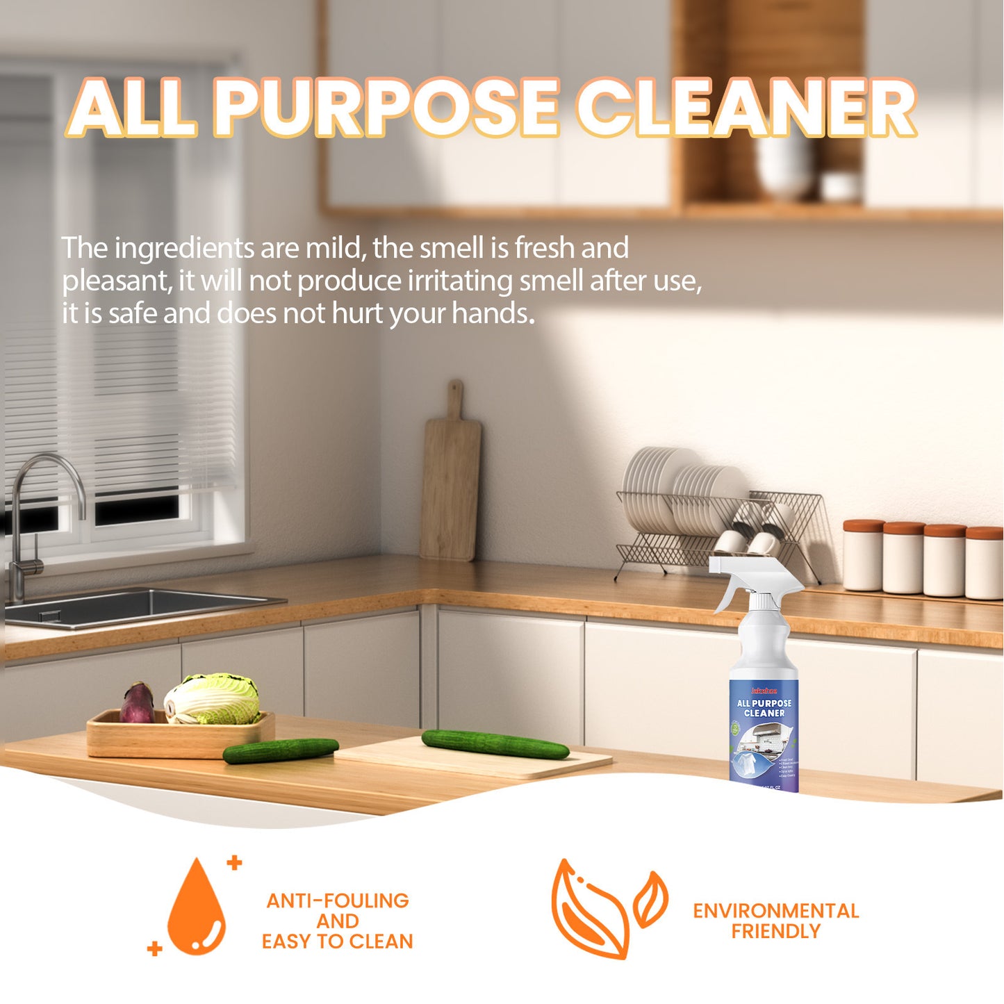 All Purpose Cleaner, Kitchen Range Hood Tile Wall Stubborn Oil Multi-Functional Detergent Detergent