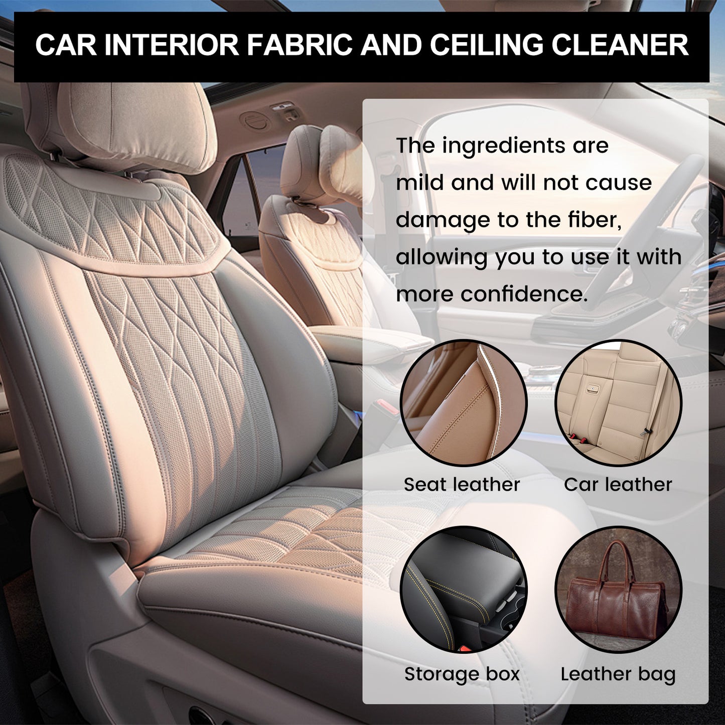 Automotive Leather Polish, Car Interior Leather Seat Leather Maintenance Refurbishment Decontamination Cleaning Agent