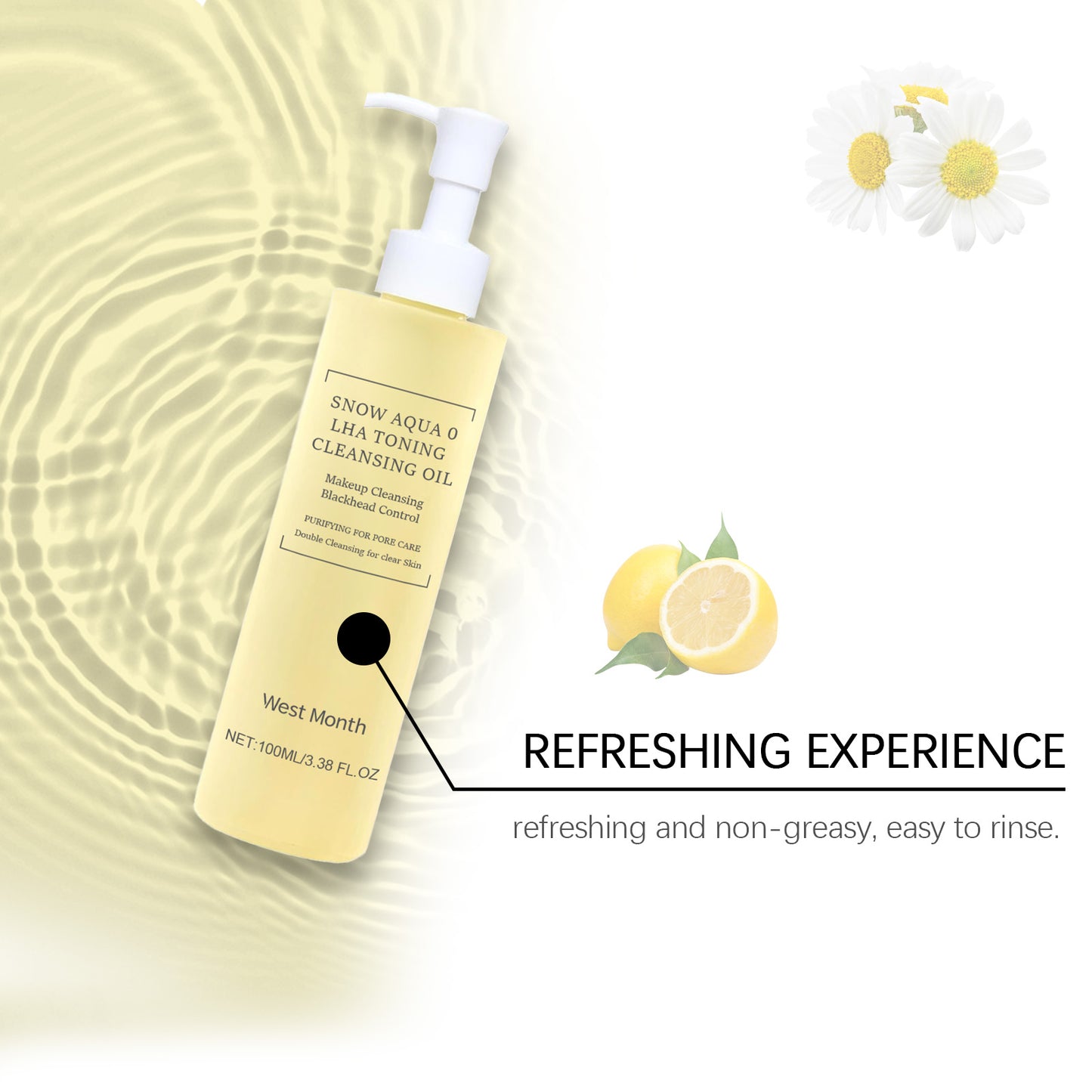 West&Month Citrus Gentle Cleansing Oil, Care For Skin, Clean Pores, Refreshing, Moisturizing And Cleansing Oil