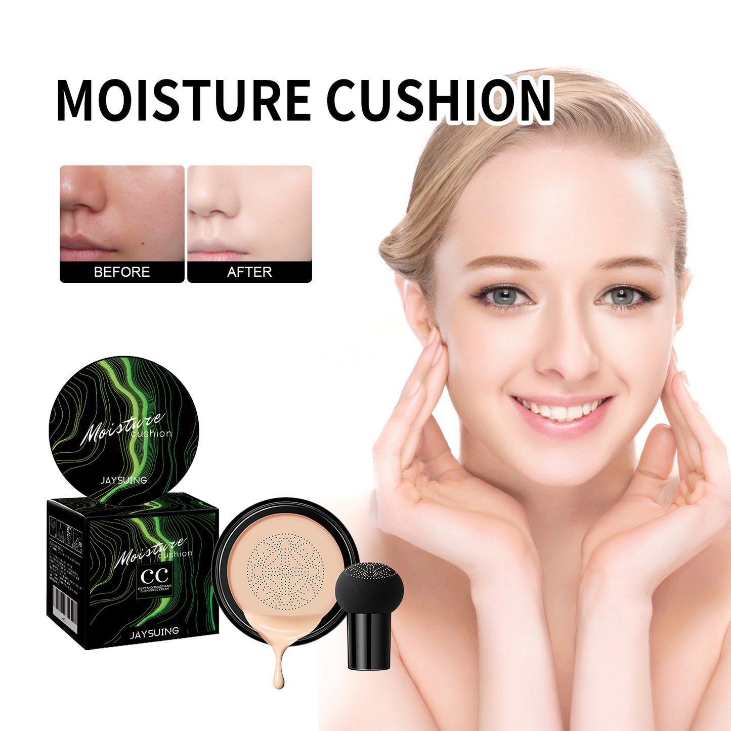 Mushroom Head Air Cushion, Concealer Natural Moisturizing, Brightening And Long-lasting Foundation