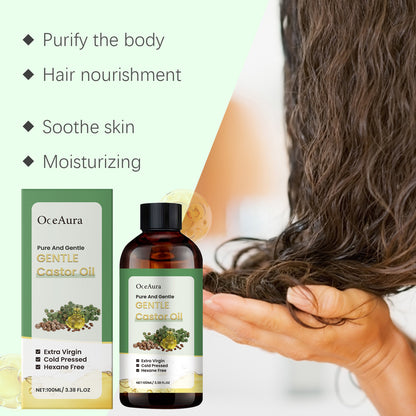 OceAura Multi-Effect Castor Oil Gentle Moisturizing, Hydrating And Repairing Skin And Nourishing Hair Follicles Multi-Effect Essential Oil