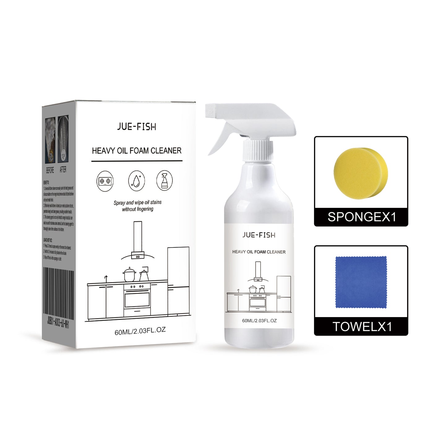 Heavy Oil Foam Cleaner, Kitchen Stove Range Hood Wash Basin Oil Dirt Removal Cleaner