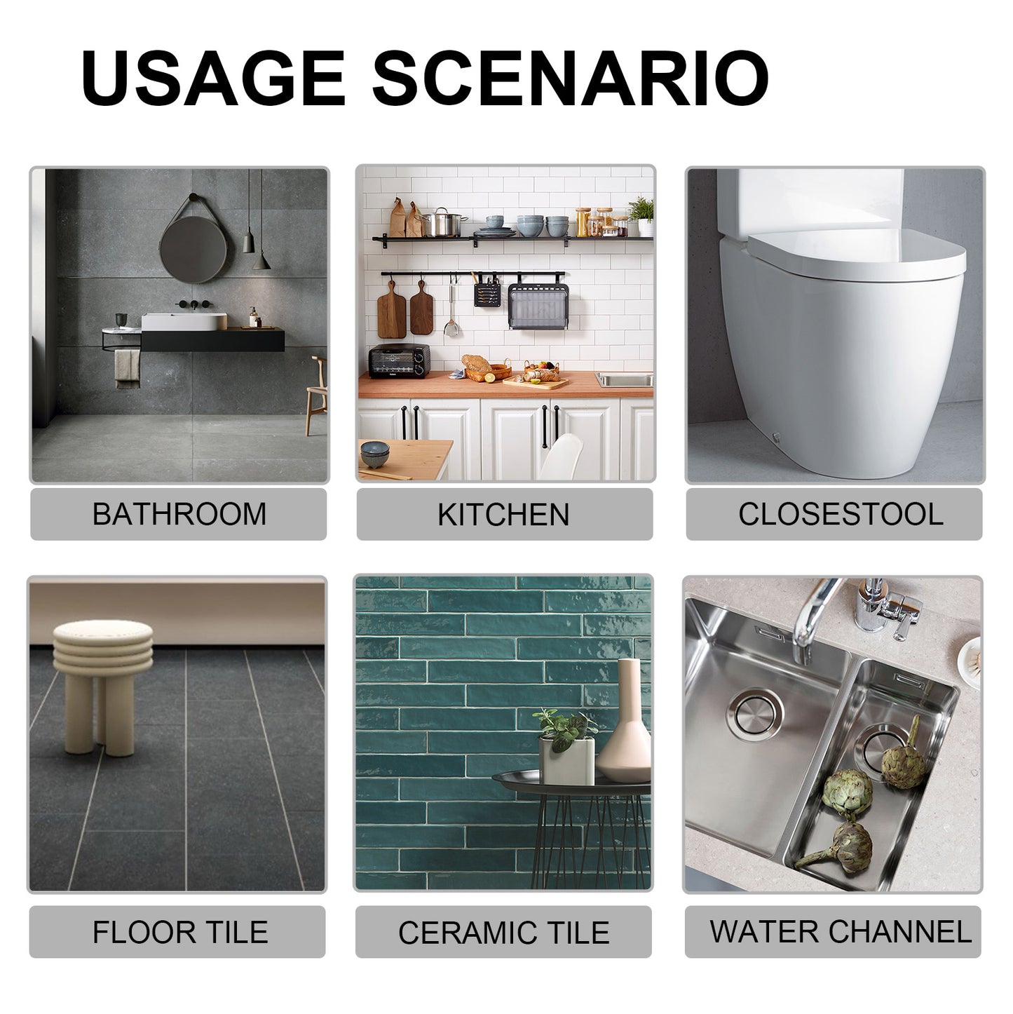 Plastic Cement Sealant, Wall And Floor Tile Crack Repair Glue Seam Tile Adhesive