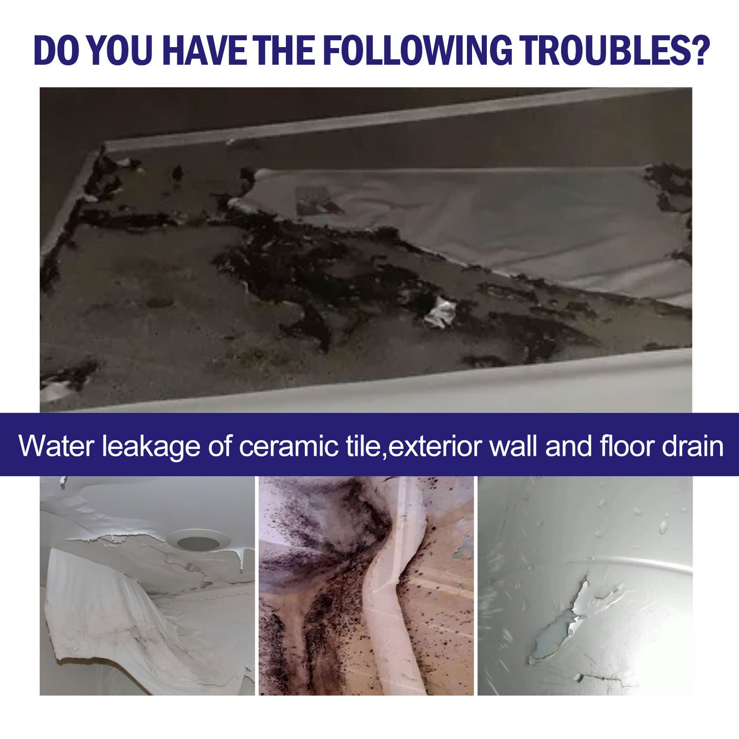 Transparent Leak Repair Waterproof Glue, Free Smashing Brick Toilet Kitchen Floor Tile Paint Waterproofing Agent