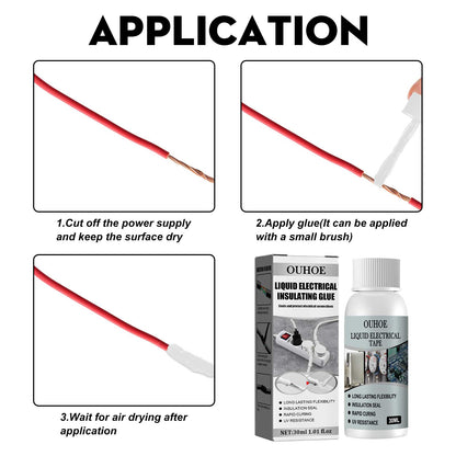OUHOE Liquid Electrical Insulating Adhesive (White 30ml) Is A High-Temperature Resistant Organic Insulating Adhesive With Good Weather Resistance And Water Resistance For Repair And Sealing