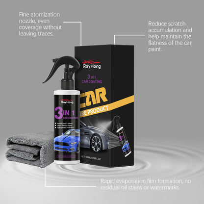 Rayhong 3-In-1 Automotive Paint Spray, For Brightening, Dust-Proofing, Stain-Proofing, Maintenance And Polishing Of Car Surfaces