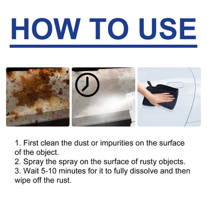 Clear Rust Multi Use Spray, Car Tire Cleaning Decontamination Refurbished Anti-Oxidation Maintenance Cleaner