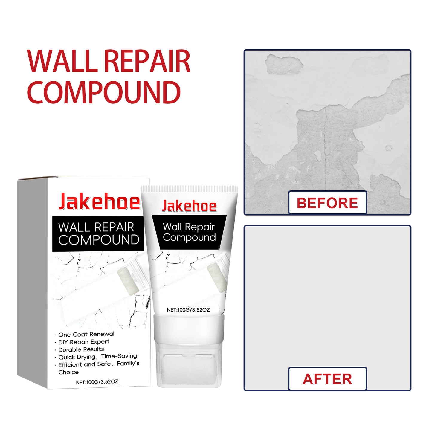 Wall Repair Compound, Household Wall Leak Cracks Nail Eye Waterproof And Mildew Wall Renovation Repair Cream
