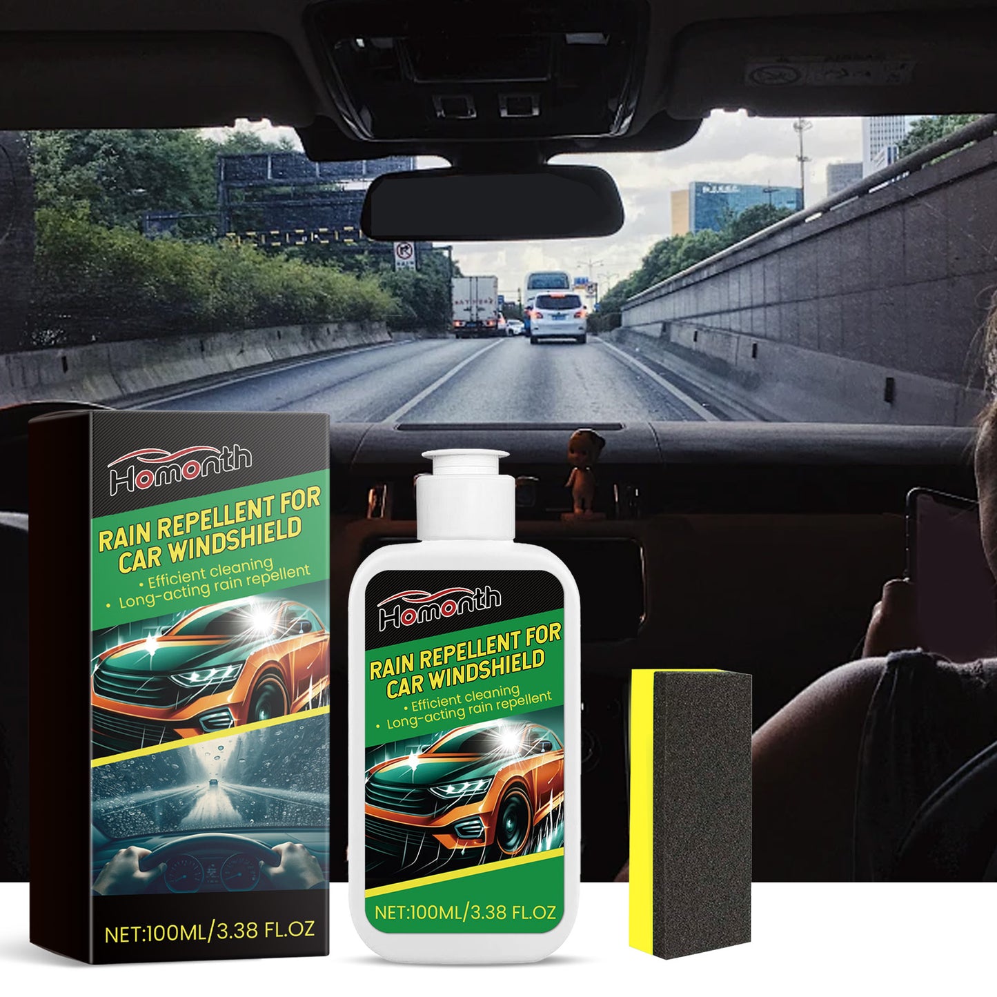 Rain Repellent For Car Windshield, Car Glass Cleaning Decontamination Stains And Impurities Water Renovation Cleaning Agent